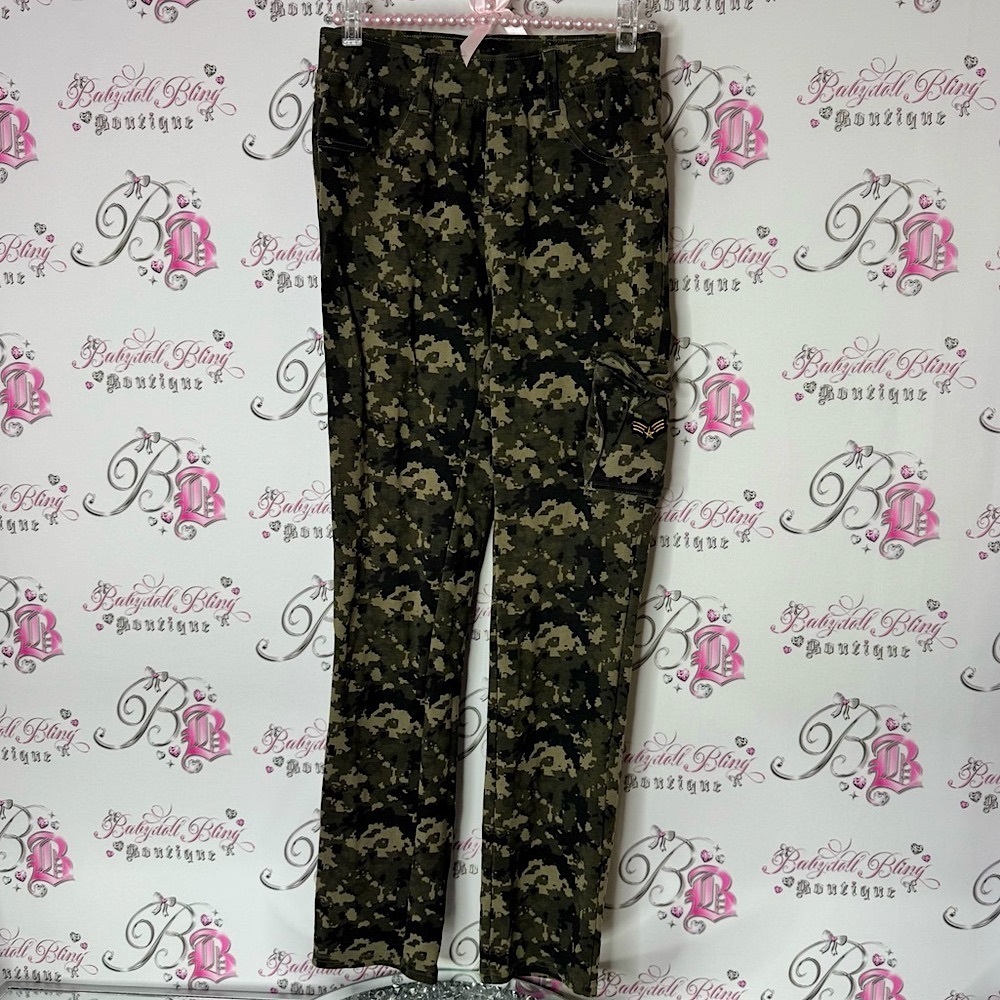 Sweet jeans camo stretchy leggings skinny leg military Olive Camouflage Pants